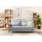 BANK MET BEDFUNCTIE, beukenkleur, lichtgrijs hout, textiel thumbnail 2