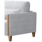 BANK MET BEDFUNCTIE, beukenkleur, lichtgrijs hout, textiel thumbnail 4