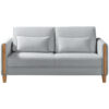 BANK MET BEDFUNCTIE, beukenkleur, lichtgrijs hout, textiel