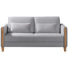 BANK MET BEDFUNCTIE, beukenkleur, lichtgrijs hout, textiel