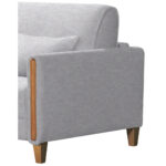 BANK MET BEDFUNCTIE, beukenkleur, lichtgrijs hout, textiel thumbnail 6