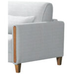 BANK MET BEDFUNCTIE, beukenkleur, lichtgrijs hout, textiel thumbnail 4