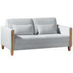 BANK MET BEDFUNCTIE, beukenkleur, lichtgrijs hout, textiel thumbnail 5