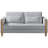BANK MET BEDFUNCTIE, beukenkleur, lichtgrijs hout, textiel
