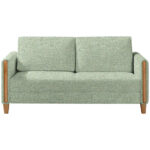 BANK MET BEDFUNCTIE, beukenkleur, lichtgroen hout, textiel thumbnail 3
