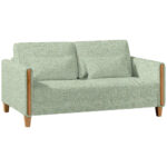 BANK MET BEDFUNCTIE, beukenkleur, lichtgroen hout, textiel thumbnail 4