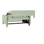 BANK MET BEDFUNCTIE, beukenkleur, lichtgroen hout, textiel thumbnail 5