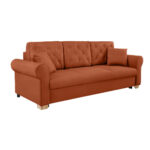 BANK MET BEDFUNCTIE, terracotta textiel thumbnail 2