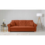 BANK MET BEDFUNCTIE, terracotta textiel thumbnail 1