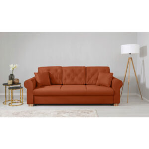 BANK MET BEDFUNCTIE, terracotta textiel
