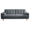 BANK MET BEDFUNCTIE, antraciet textiel, houtmateriaal