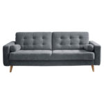 BANK MET BEDFUNCTIE, antraciet textiel, houtmateriaal thumbnail 1