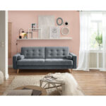 BANK MET BEDFUNCTIE, antraciet textiel, houtmateriaal thumbnail 3