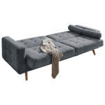 BANK MET BEDFUNCTIE, antraciet textiel, houtmateriaal thumbnail 4