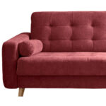BANK MET BEDFUNCTIE, kleuren van bosvruchten, textiel, houten materiaal thumbnail 7