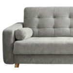 BANK MET BEDFUNCTIE, vuilbruin textiel, houten materiaal thumbnail 7