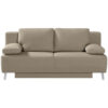 BANK MET BEDFUNCTIE, kleur cappuccino textiel