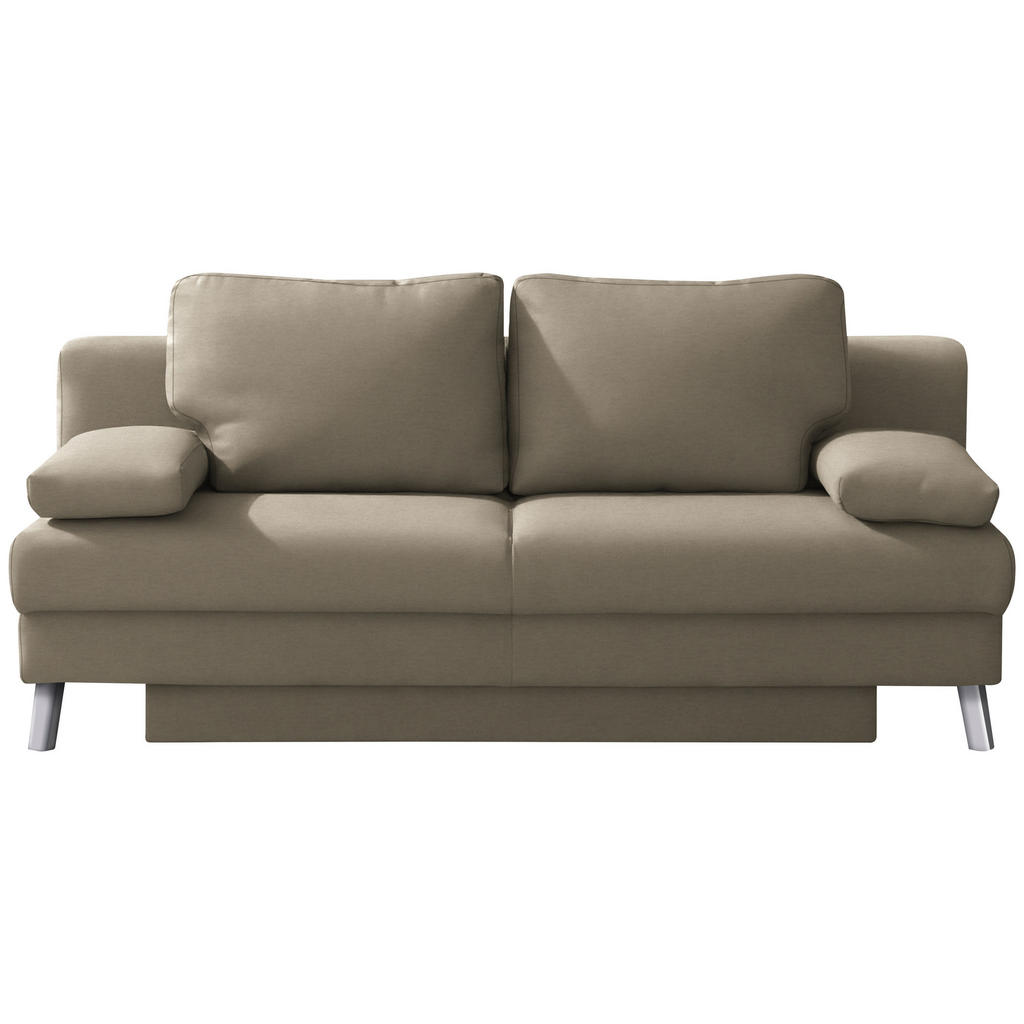 BANK MET BEDFUNCTIE, kleur cappuccino textiel