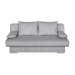 BANK MET BEDFUNCTIE, lichtgrijs textiel, houten materiaal thumbnail 1