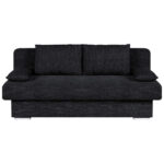 BANK MET BEDFUNCTIE, zwart textiel, houten materiaal thumbnail 1
