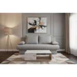 BANK MET BEDFUNCTIE, lichtgrijs textiel, houten materiaal thumbnail 6