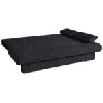 BANK MET BEDFUNCTIE, zwart textiel, houten materiaal thumbnail 4