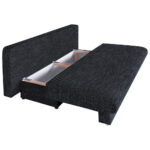 BANK MET BEDFUNCTIE, zwart textiel, houten materiaal thumbnail 5