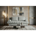 BANK MET BEDFUNCTIE, mintgroen textiel, houten materiaal thumbnail 2