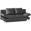 BANK MET BEDFUNCTIE, zwart leer