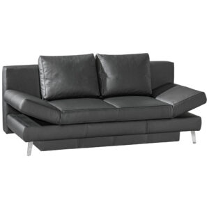 BANK MET BEDFUNCTIE, zwart leer