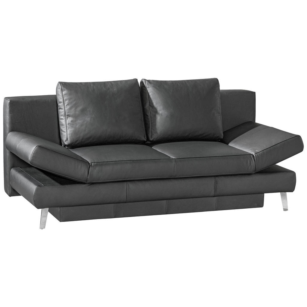 BANK MET BEDFUNCTIE, zwart leer