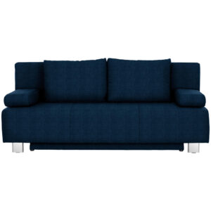BANK MET BEDFUNCTIE, blauw textiel