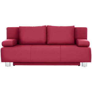 BANK MET BEDFUNCTIE, rood textiel