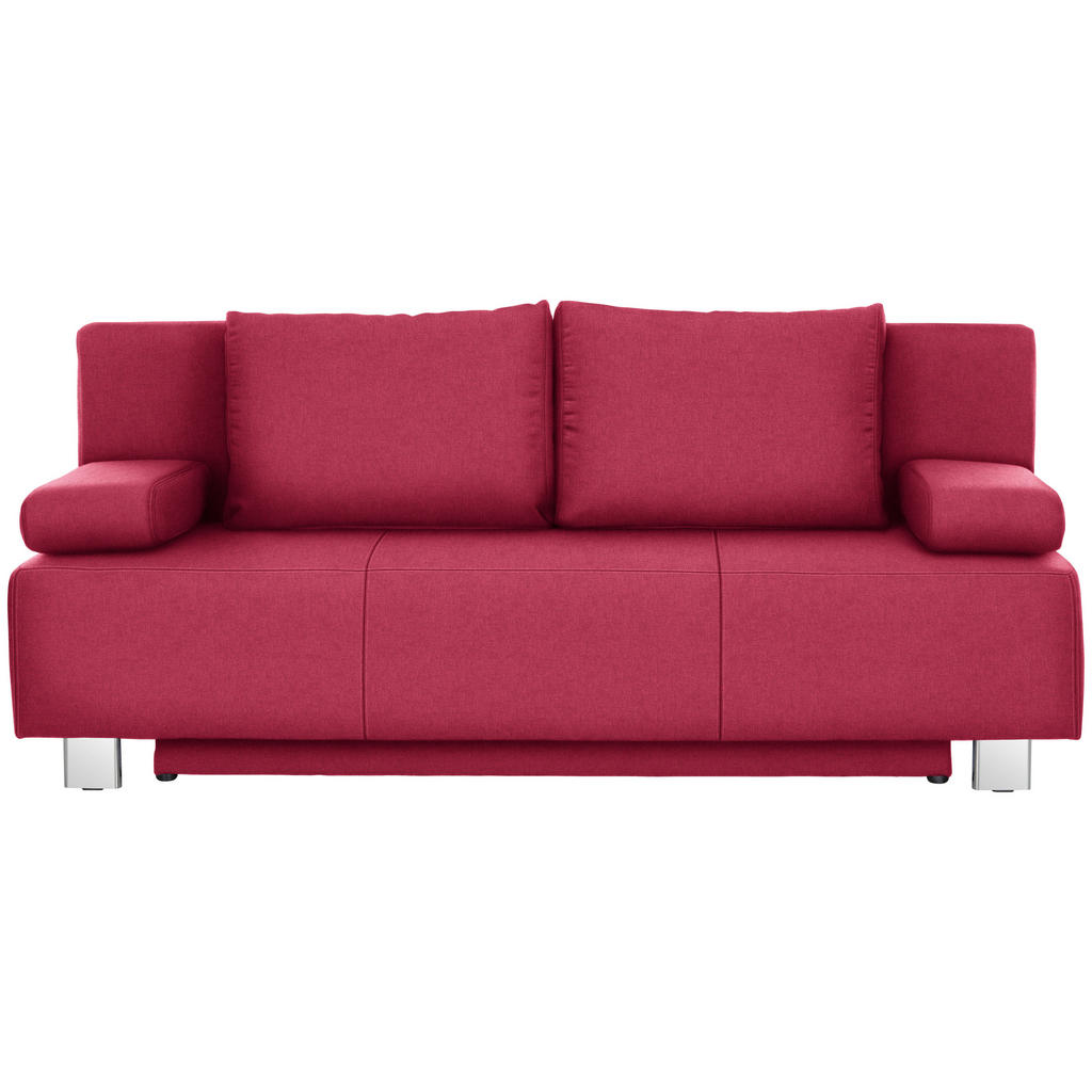 BANK MET BEDFUNCTIE, rood textiel
