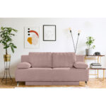 BANK MET BEDFUNCTIE, roze textiel thumbnail 2