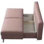 BANK MET BEDFUNCTIE, roze textiel thumbnail 6