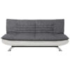 BANK MET BEDFUNCTIE, grijs, wit textiel