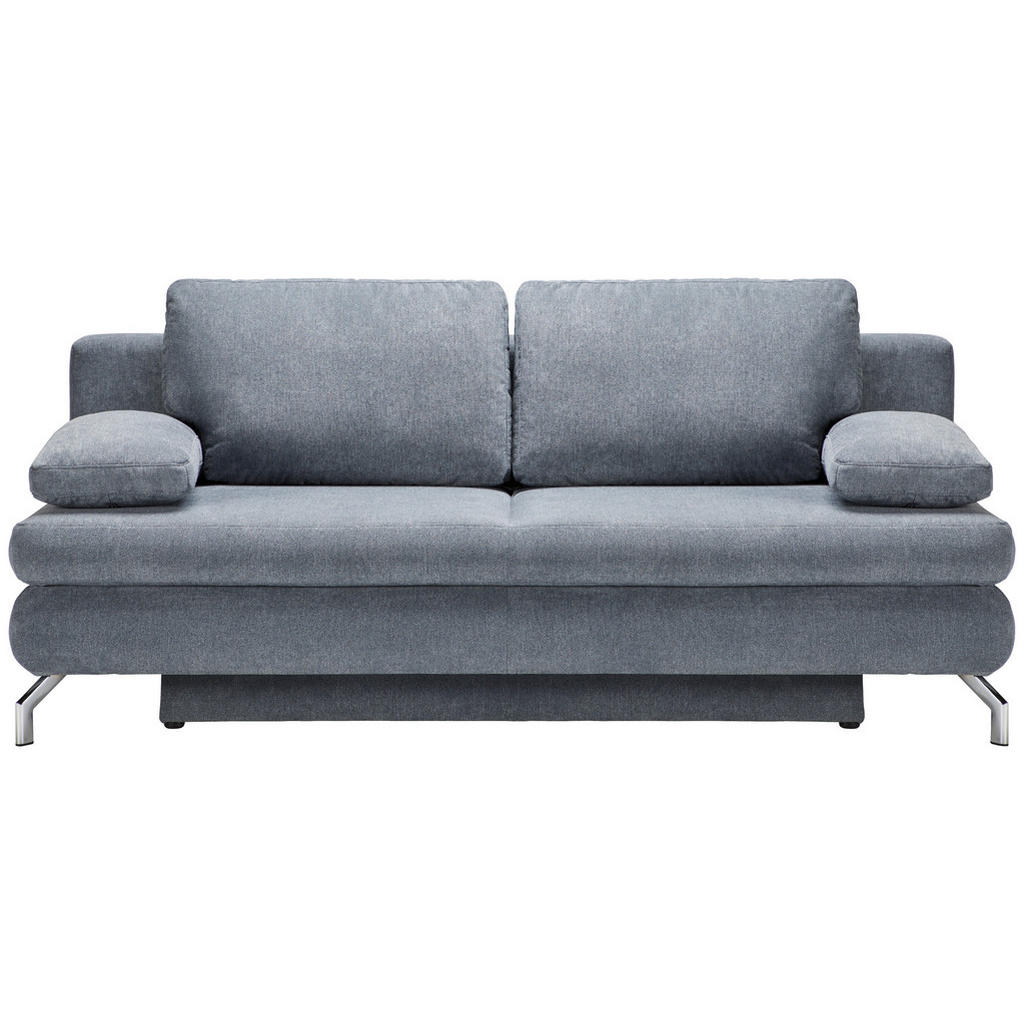 BANK MET BEDFUNCTIE, grijs textiel
