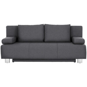 BANK MET BEDFUNCTIE, grijs textiel