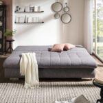 BANK MET BEDFUNCTIE, grijs textiel thumbnail 3