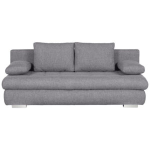 BANK MET BEDFUNCTIE, grijs textiel