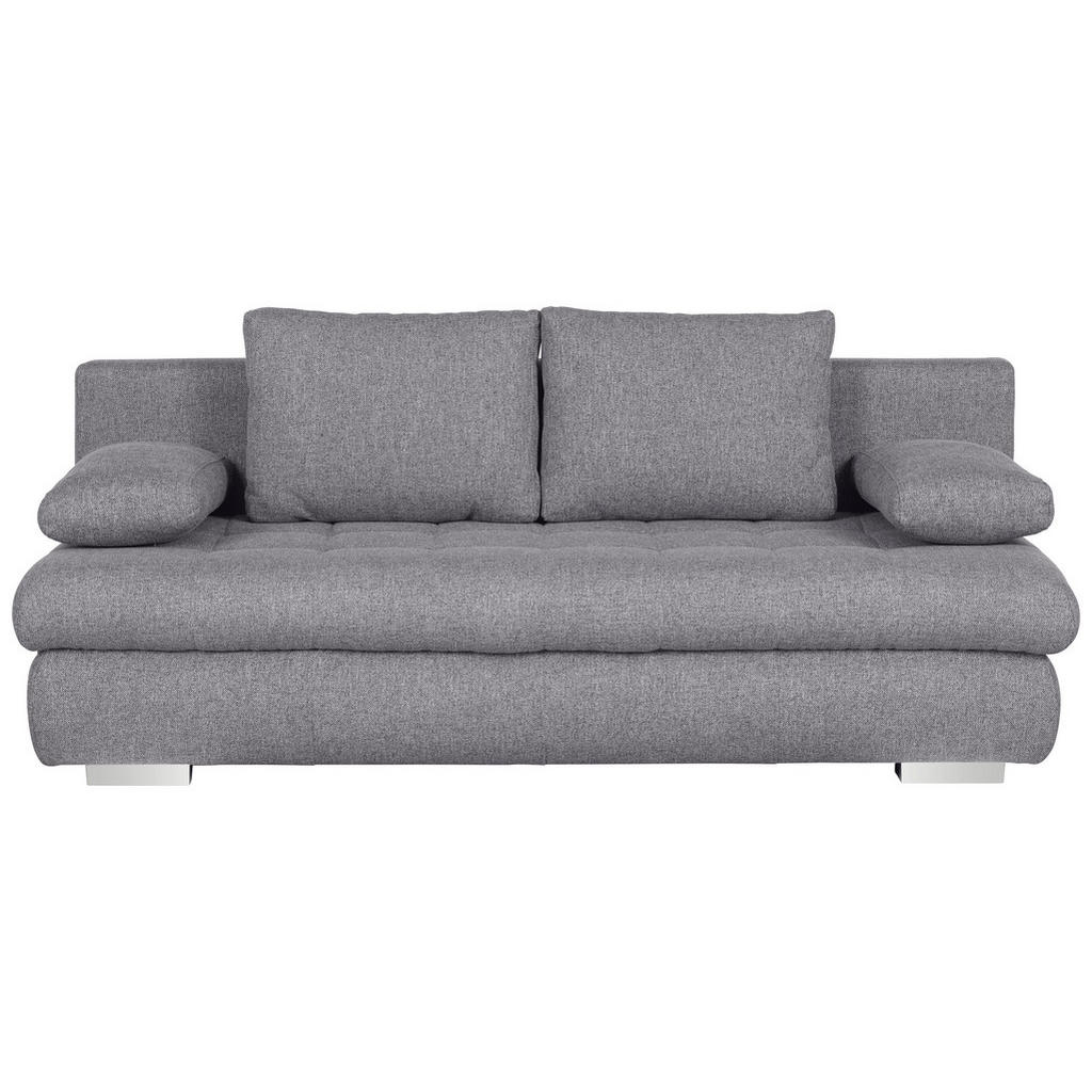 BANK MET BEDFUNCTIE, grijs textiel