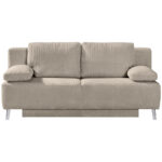 BANK MET BEDFUNCTIE, grijswit textiel thumbnail 1