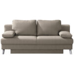 BANK MET BEDFUNCTIE, lichtbruin textiel thumbnail 1