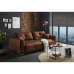 BANK MET BEDFUNCTIE, bruin textiel thumbnail 2