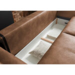 BANK MET BEDFUNCTIE, lichtbruin textiel thumbnail 5