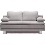 BANK MET BEDFUNCTIE, lichtgrijs textiel thumbnail 1