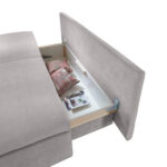 BANK MET BEDFUNCTIE, lichtgrijs textiel thumbnail 5