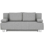 BANK MET BEDFUNCTIE, lichtgrijs textiel thumbnail 1