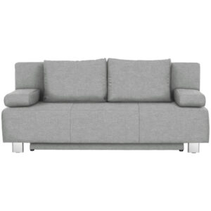BANK MET BEDFUNCTIE, lichtgrijs textiel